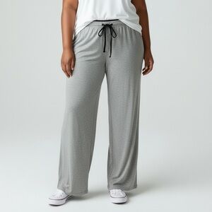 DKNY Women’s Soft Gray Lounge Pajama Pants Wide Leg Size Medium